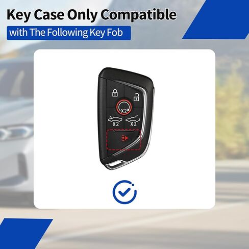 T-carbon Glass Fiber Key Fob Cover Fits for Corvette C8 6-Button Smart Key, Compatible with C8 Stingray Z51 Z06 2020–2026, Lightweight Protective Case, Red in Kuwait