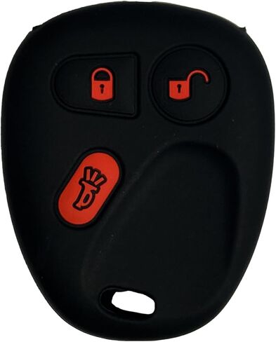 غطاء مفتاح Fob لـ Tahoe Avanlanche: 3 أزرار حافظة عن بعد تناسب Chevy Astro Equinox Silverado Suburban Traiblazer GMC Sierra Yukon Envoy Hummer H2 2002 إلى 2009 10377295 15132198 (أسود1) in Kuwait