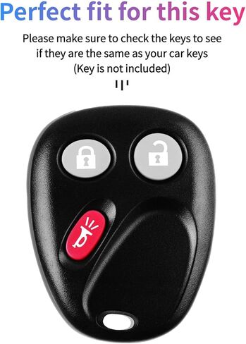 غطاء مفتاح Fob لـ Tahoe Avanlanche: 3 أزرار حافظة عن بعد تناسب Chevy Astro Equinox Silverado Suburban Traiblazer GMC Sierra Yukon Envoy Hummer H2 2002 إلى 2009 10377295 15132198 (أسود1) in Kuwait