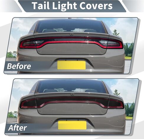 Tail Light Cover for Dodge Charger 2015-2024 Smoked Rear Light Guards for Dodge Tail Light Guard ABS Smoked Black in Kuwait