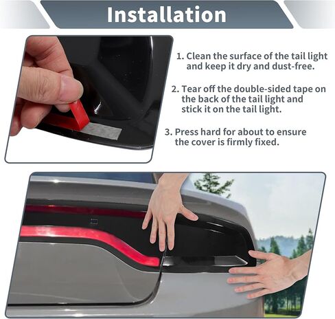 Tail Light Cover for Dodge Charger 2015-2024 Smoked Rear Light Guards for Dodge Tail Light Guard ABS Smoked Black in Kuwait