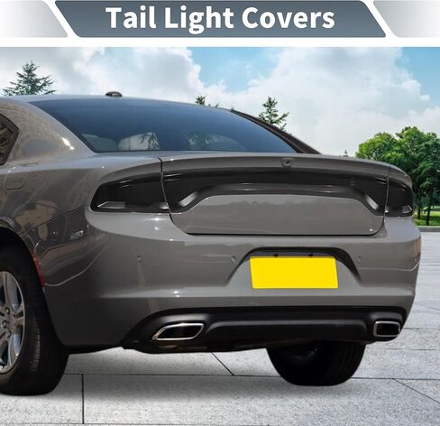 Tail Light Cover for Dodge Charger 2015-2024 Smoked Rear Light Guards for Dodge Tail Light Guard ABS Smoked Black in Kuwait