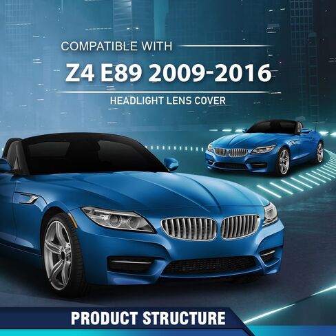 PIT66 Front Headlight Lens Cover Left & Right Pair Compatible with BMW Z4 E89 2009 2010 2011 2012 2013 2014 2015 2016 Front Headlamp Lens Cover Clear Lens in Kuwait