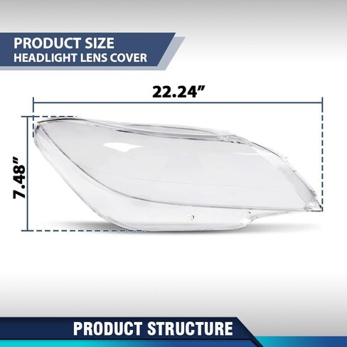 PIT66 Front Headlight Lens Cover Left & Right Pair Compatible with BMW Z4 E89 2009 2010 2011 2012 2013 2014 2015 2016 Front Headlamp Lens Cover Clear Lens in Kuwait
