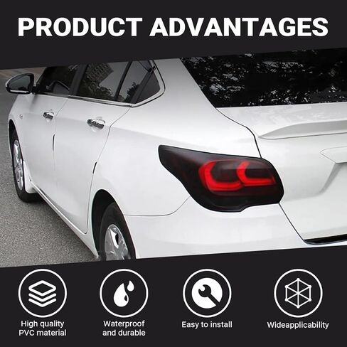Car Light Film Sticker Sheet Roll, Waterproof Non-peeling Vinyl Wrap Film, 11.8" x 59" Decorative Tint for Taillights & Fog Lights, Automotive Customization Accessory (Black) in Saudi Arabia