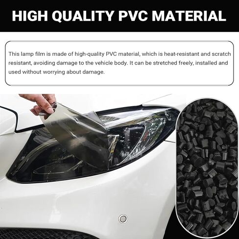 Car Light Film Sticker Sheet Roll, Waterproof Non-peeling Vinyl Wrap Film, 11.8" x 59" Decorative Tint for Taillights & Fog Lights, Automotive Customization Accessory (Black) in Saudi Arabia
