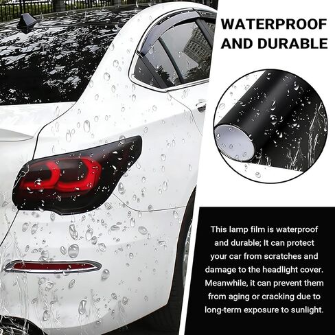 Car Light Film Sticker Sheet Roll, Waterproof Non-peeling Vinyl Wrap Film, 11.8" x 59" Decorative Tint for Taillights & Fog Lights, Automotive Customization Accessory (Black) in Saudi Arabia