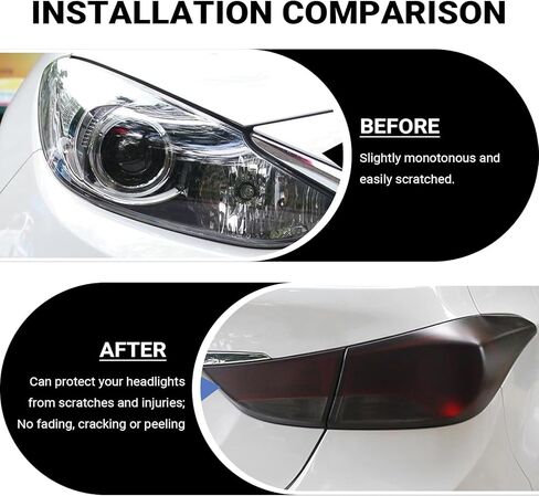 Car Light Film Sticker Sheet Roll, Waterproof Non-peeling Vinyl Wrap Film, 11.8" x 59" Decorative Tint for Taillights & Fog Lights, Automotive Customization Accessory (Black) in Saudi Arabia