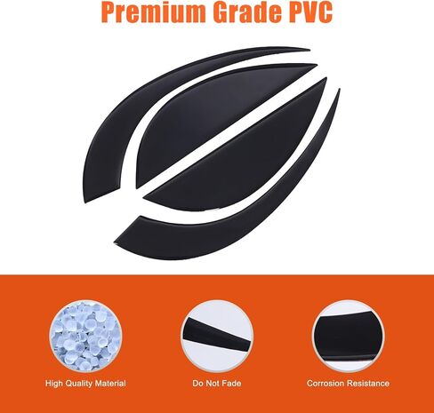 متوافق مع فيات 500 2007 2008 2009 2010 2011 2012 2013 2014 2015 PVC الجبهة العلوي الحاجب الديكور غطاء الكسوة ملصق in Kuwait