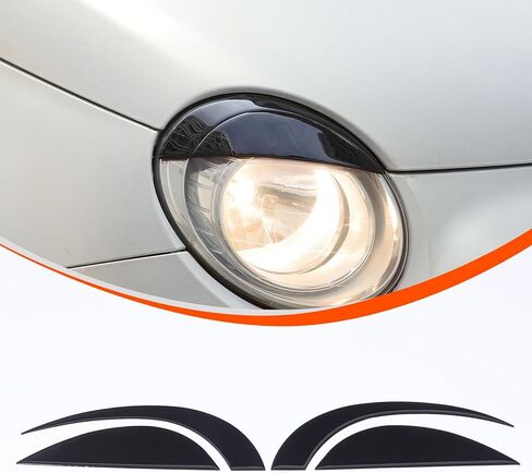 متوافق مع فيات 500 2007 2008 2009 2010 2011 2012 2013 2014 2015 PVC الجبهة العلوي الحاجب الديكور غطاء الكسوة ملصق in Kuwait