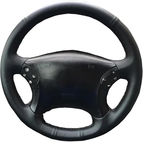 Fit for Mercedes Benz W203 C-Class 2001-2007,Stitch Steering Wheel Cover,Car Wheel Cover Black,Steering Wheel Leather Wrap in Saudi Arabia
