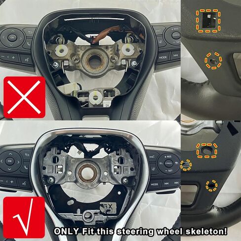 ترقية استبدال عجلة القيادة الجلدية عالية الطيران لسيارة Toyota RAV4 2019-2025 (غير مناسبة RAV4 Prime)، Camry 2018-2024 (شريط أحمر، مع وظيفة ساخنة) in Kuwait