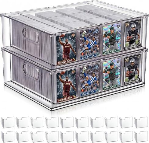 Chunful 1 Set Trading Card Storage Box with Card Box Dividers, 3200 Count Cardboard Pull-out Drawer Organizer, Stackable Case Compatible with MTG, TCG, Baseball, and Sports Cards Collection in Kuwait