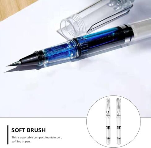 NUOBESTY 15 Pcs Refillable Watercolor Brush Pens for Calligraphy Painting Drawing with Transparent Body and Large Ink Capacity in Kuwait
