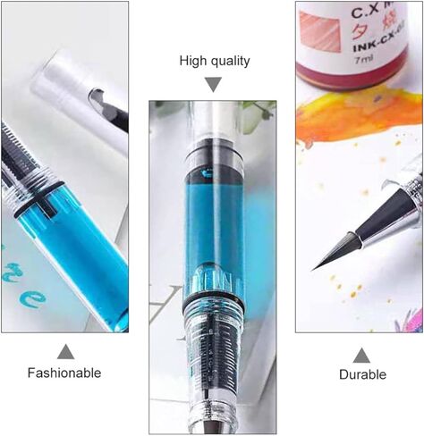 NUOBESTY 15 Pcs Refillable Watercolor Brush Pens for Calligraphy Painting Drawing with Transparent Body and Large Ink Capacity in Kuwait