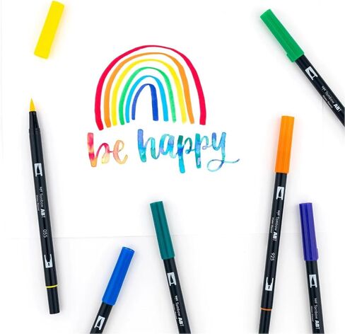 Tombow Art Marker Collection: Primary 10 Piece Dual Brush Pen Set with Blending Palette Kit in Kuwait