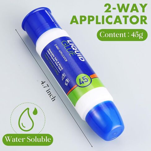 Fullhawl 2 Pcs Fabric Glue Temporary Fabric Adhesive with 2 Way Applicator, 1.5 oz Water Soluble Basting Glue for Quilting Piecing Patchwork Sewing, Dual Tip Dispenser, Repositionable & Removable in Kuwait