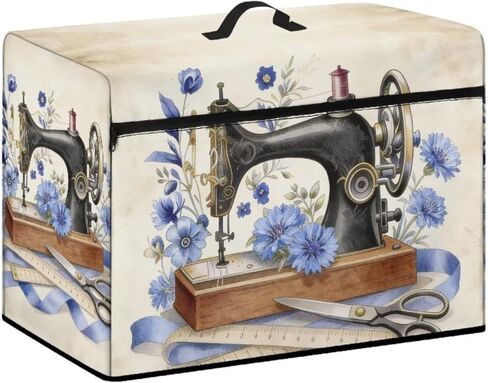 Sewing Machine Cover Protective Cover with Organizer Pocket for Most Standard Machines Easy to Clean Gift for Women,Sewing Machine Blue Daisy in Saudi Arabia