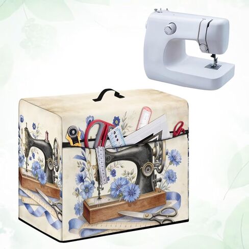 Sewing Machine Cover Protective Cover with Organizer Pocket for Most Standard Machines Easy to Clean Gift for Women,Sewing Machine Blue Daisy in Saudi Arabia