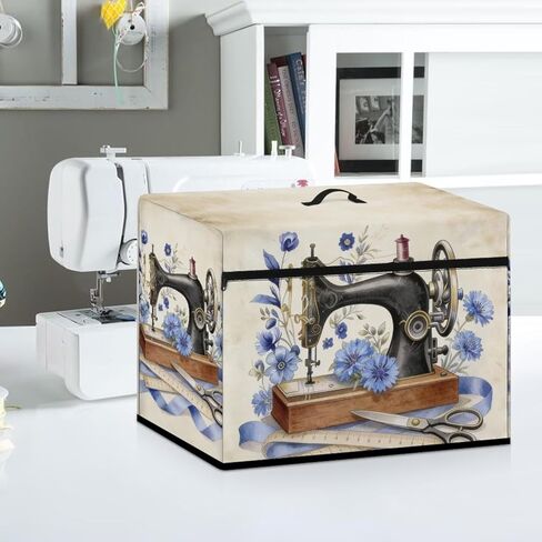Sewing Machine Cover Protective Cover with Organizer Pocket for Most Standard Machines Easy to Clean Gift for Women,Sewing Machine Blue Daisy in Saudi Arabia