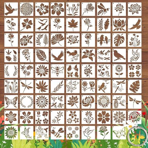 80 Pack Reusable Painting Stencils, DIY Craft Stencil Set in Multiple Sizes, Plastic Templates for Drawing on Wood, Fabric, Canvas, Wall, Scrapbooking, Art & Home Decor in Saudi Arabia