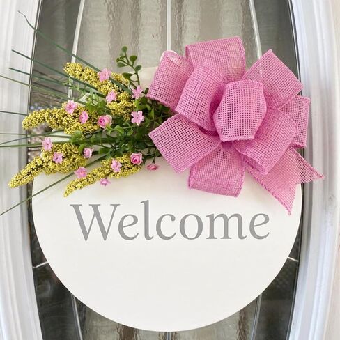 2PCS Wired Fabric Ribbon Burlap Style Craft Ribbon with Buffalo Check Pattern for Gift Wrap Wreath Making Farmhouse Party Decor DIY Projects Pink(2.5 Inch 10 Yards) in Kuwait