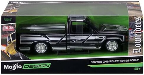 Maisto 1993 Chevrolet 454 SS Pickup Lowrider – Black (Design Lowriders) Diecast 1:24 Scale Model 32550BK in Kuwait