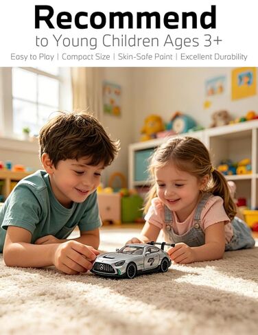 1/43 Officially Licensed Diecast Car for Mercedes-AMG GT2 Racing Replica | Durable, Zinc Alloy Construction, Smooth Free Wheel Design, Suitable for Play & Display, Ideal Gift for Kids Ages 3-6 in Saudi Arabia