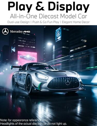 1/43 Officially Licensed Diecast Car for Mercedes-AMG GT2 Racing Replica | Durable, Zinc Alloy Construction, Smooth Free Wheel Design, Suitable for Play & Display, Ideal Gift for Kids Ages 3-6 in Saudi Arabia