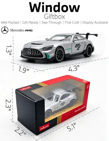 1/43 Officially Licensed Diecast Car for Mercedes-AMG GT2 Racing Replica | Durable, Zinc Alloy Construction, Smooth Free Wheel Design, Suitable for Play & Display, Ideal Gift for Kids Ages 3-6 in Saudi Arabia
