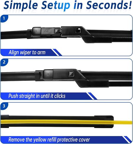 26"+19" Automotive Replacement Windshield Wiper Blades for Tesla Model 3 2017-2025, Model S 2023-2025 Silicone Windshield Wiper Blades with Water-repellent Coating, Top Lock in Saudi Arabia