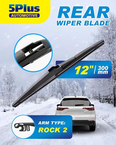 5 PLUS® 12 Inch Rear Wiper Blade Replacement for Toyota Rav4 2001-2012,2019-2024 Highlander 2001-2019 Sienna 2021-2024 Venza 2009-2015/Dodge 09-20 journey 11-24 Durango/Mazda 5 06-15 Rear Wiper in Saudi Arabia