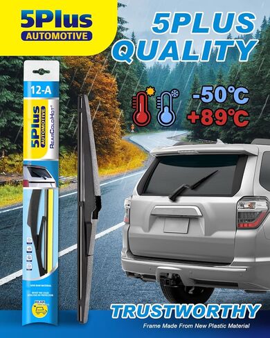 5 PLUS® 12 Inch Rear Wiper Blade Replacement for Toyota Rav4 2001-2012,2019-2024 Highlander 2001-2019 Sienna 2021-2024 Venza 2009-2015/Dodge 09-20 journey 11-24 Durango/Mazda 5 06-15 Rear Wiper in Saudi Arabia
