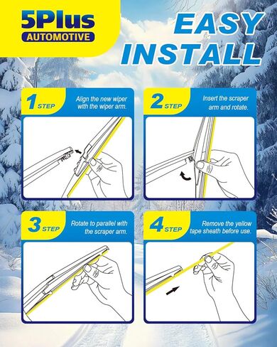 5 PLUS® 12 Inch Rear Wiper Blade Replacement for Toyota Rav4 2001-2012,2019-2024 Highlander 2001-2019 Sienna 2021-2024 Venza 2009-2015/Dodge 09-20 journey 11-24 Durango/Mazda 5 06-15 Rear Wiper in Saudi Arabia