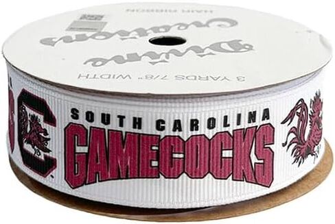 7/8" South Carolina Grosgrain Ribbon, Licensed by Divine Creations - Officially Licensed - 3 Yards (9 Feet) in Saudi Arabia