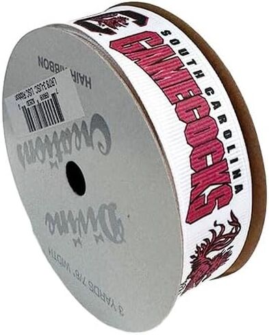 7/8" South Carolina Grosgrain Ribbon, Licensed by Divine Creations - Officially Licensed - 3 Yards (9 Feet) in Saudi Arabia