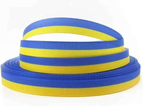 Ukrainian Flag Color Ribbon, 9mm and 25mm Widths, 5 Yards Each Roll, Royal Blue and Golden Yellow Fabric Ribbons for DIY Crafts, Decor, Embellishments and Trim in Saudi Arabia