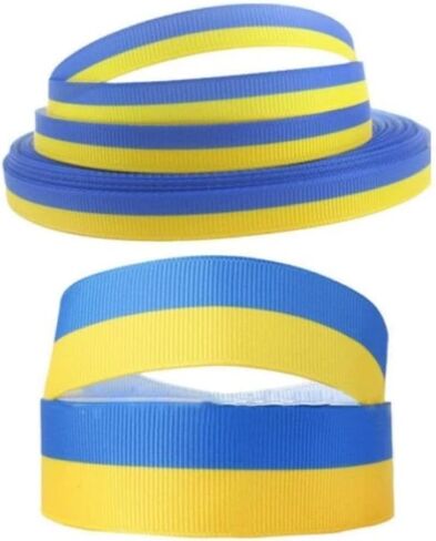 Ukrainian Flag Color Ribbon, 9mm and 25mm Widths, 5 Yards Each Roll, Royal Blue and Golden Yellow Fabric Ribbons for DIY Crafts, Decor, Embellishments and Trim in Saudi Arabia