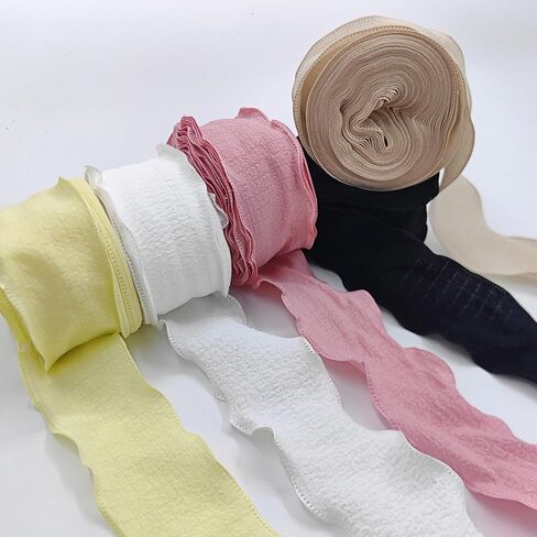 White Ribbon 4Rolls Wavy Handmade Wide Ribbon for Gift Wrapping Craft Sewing 1-1/2 inch 1.5" x 40Yard Fabric Ribbon Flower Bridal Bouquets Party Wedding Decoration DIY Hair Bows Making in Saudi Arabia