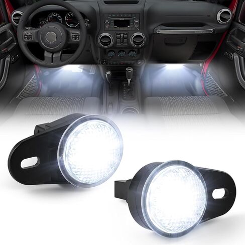 LED Interior Footwell Lights Compatible with 1999-2010 Jeep Wrangler Dodge Ram 1500 2500 3500 4500 5500, Dodge Durango 2011-2019, Grand Cherokee Under Dashboard Floor Lamp in Kuwait