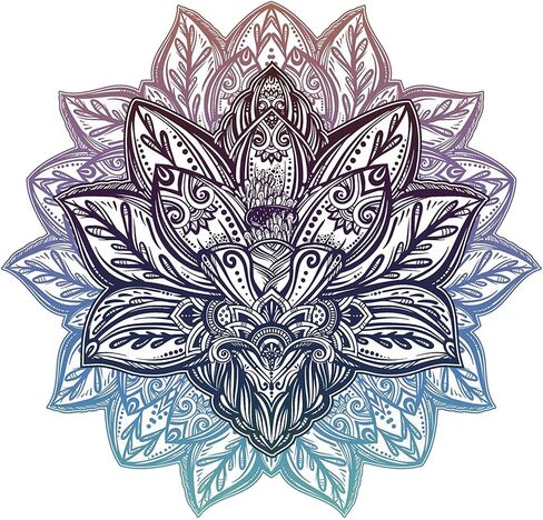 Magnet Purple Green Ombre Tribal Pattern Lotus Flower Icon Magnetic Vinyl Magnet Bumper Sticker (4" Wide) in Saudi Arabia