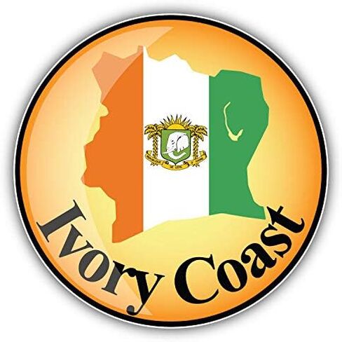 Magnet Ivory Coast Map Flag Label Flexible Vinyl Magnet Waterproof Car Magnetic Bumper Sticker 5" in Saudi Arabia