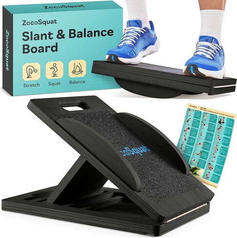 slant Board Turns Into balance board - Premium Calf Stretcher and Wobble Board for Effective Calf Stretching and Squats in Saudi Arabia