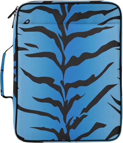 ALAZA Blue Tiger Stripes Black Pattern 3 Ring Binder Bag with 7-Pocket Accordion File Organizer, Letter Size, Expandable Filing Folder Portfolio & Case Ring Binders in Kuwait