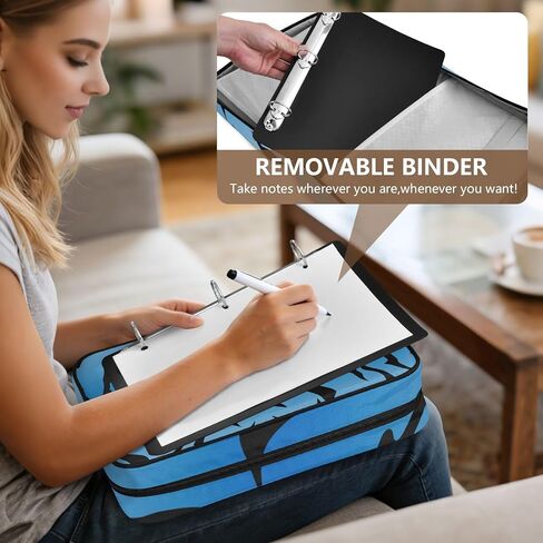 ALAZA Blue Tiger Stripes Black Pattern 3 Ring Binder Bag with 7-Pocket Accordion File Organizer, Letter Size, Expandable Filing Folder Portfolio & Case Ring Binders in Kuwait