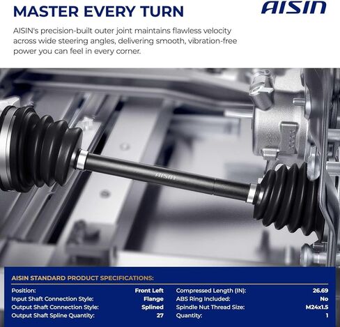 AISIN AFTERMARKET CVAN-01616 مجموعة محور السيرة الذاتية الأمامية اليسرى - متوافقة مع INFINITI FX45 2003-2008 in Kuwait