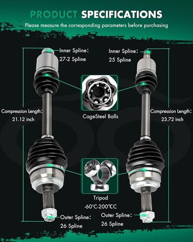 SCITOO 2PCS CV Axles Front Pair For Honda Civic 1.3L 2006-2011 Front Left Right Side 66-4236 66-4237 in Kuwait