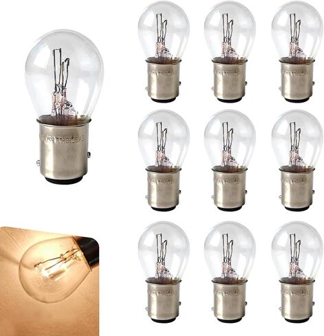 10 PCS 1157 Brake Light Bulbs, P21/5W S25 BAY15D Halogen Bulb, Double Tail High and Low Brake Light Bulb Turn Signal Bulb, Universal Marker Tail Running Parking Replacements (White) in Saudi Arabia
