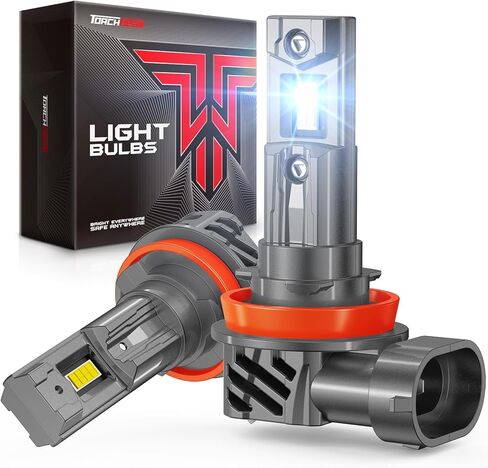 Torchbeam T2S H11/H8/H9 Bulbs for Car Driving, 50000 Lumens 6500K Cool White, High Performance Halogen Replacement for High Beam/Low Beam, 2 Pack in Kuwait