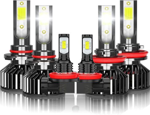 Compatible for 2013 2014 2015 Honda Accord Lights, 6000K High Beam Low Beam Fog Lights, Plug n Play, Pack of 6 in Kuwait